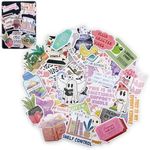 TriluckyDeco Bookish Reading Stickers for Kindle Skin, Funny Aesthetic Book Lover Gift Fun Fantasy Booktok Items Paperwhite Accessories Case Decal,Waterproof Water Bottle Sticker for Student 50pc/Pack