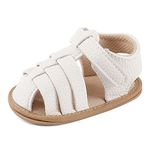 MASOCIO Baby Girl Boy Sandals Closed Toe Infant Toddler Girls Boys Summer First Walking Shoes Size 3 UK Child 6-12 Months White (Manufacturer's Size: 2)