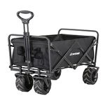 EchoSmile Collapsible Wagon Cart, Outdoor Utility Folding Camping Wagon, Large Capacity Foldable Wagon, Heavy Duty Portable Beach Wagon with All-Terrain Wheels for Sand, Garden, Camping, Shopping