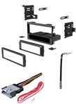 Single Din Car Stereo Radio Install Dash Kit, Wire Harness, and Antenna Adapter Made for Some GM Chevrolet: 2003-2006 Silverado, Tahoe, Suburban etc. - No Premium Bose