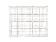 Reynish 20 Cube Self Assembling Metal Wire Cube Storage Organizer Shelves Indian Made for Home Office Stackable Modular Shelving Closet Cabinet Rack with Hammer Ivory 13 in