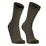 DexShell Mens Waterproof Ultra Thin Breathable Sports Crew Socks - Olive Green - M