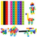 Math Linking Cubes, Set of 100 Math Cubes Manipulative Connecting and Counting Snap Blocks for Early Math and Construction, Educational Toy for Preschool, Kindergarten, Homeschool