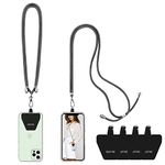 OUTXE Phone Lanyard 2 Packs - 2× Adjustable Neck Strap, 4× Phone Patches- Grey