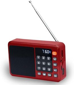 Fire Turtle Pocket Blast FM Radio with Bluetooth Speaker with Powerful Sound,FM Recording, Antenna, 6w-12 Hours (USB Charging) and Number Pad (AUX, SD Card, USB Input) (RM-662-Red)