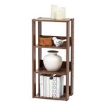 IRIS USA 3-Tier Open Wood Bookshelf- Dark Brown