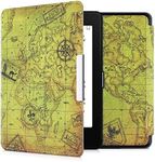 kwmobile Case Compatible with Amazon Kindle Paperwhite (10. Gen - 2018) Case - eReader Cover - Antique World Map Black/Brown/Beige