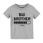 Big Brother Loading Tees Outfit Baby Boys T Shirts Tops Clothes Promoted Announcement Gift (Brother Loading 2-Gray, 4-5 Years)