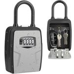 Large Key Lock Box, [Hanging & Wall Mounted] Diyife 10 Keys Capacity Lock Box for Keys Outdoor, Waterproof Resettable 4 Digit Combination Key Box for Home, Garage, Realtors,[Grey]