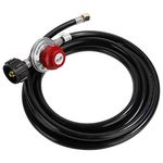 Roastove 12 feet 0-20 PSI Adjustable High Pressure Propane Regulator with Hose for QCC1/Type1 Propane Tank Cylinder,Fits for Most LP Gas Grill, Heater and Fire Pit Table,3/8" Female Flare Nut