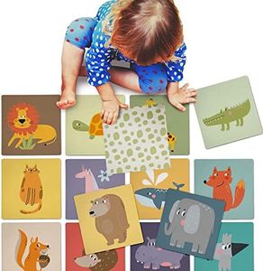 Jeu de mémoire de Jeu de Cartes Memo² - avec de Jolies Paires d'animaux ; Jeu de Jouets éducatifs pour Enfants à partir de 2 Ans en Bois (Jumbo XXL - 36 Cartes)