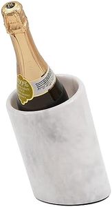 Radicaln Marble Wine Cooler White 5"x8.5" Inch Handmade Bar Accessories Wine Chiller - Ideal Housewarming Gift & Utensil Holder For Countertop - Portable Bar Beverage Cooler For Champagne Wall