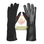 Rockman Safety Nomex Flyer Gloves, Pilot Flyers Glove, Fire Resistant, Mil-Spec, Black, Size 7