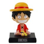 Daiyamondo Super Hero Anime Action Figure Bobble Head for Car Dashboard Office & Study Table Decoration for Everyone (Luffy one Piece)