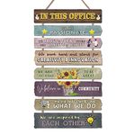 HPNIUB In This Office Wall Decor Office Desk Accessories Inspirational Quotes Wall Art Motivational Wall Signs Set of 8(2.5”X12”) Wooden Wall Hanging Office Cubicle Decor Office Decor for Women