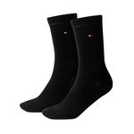 Tommy Hilfiger - Casual Womens Socks - 2 Pack - Womens Clothing - Ladies Socks - Ankle Socks - Signature Embroidered Logo - Black - UK 6 TO 7.5