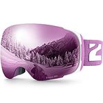 Ski Goggles, ZIONOR Z1 Zipon HD Lens Snow Goggles for Men Women Adult, Anti-fog Magnetic Lens Snowboard Goggles with UV Protection, OTG Snowboarding Goggles, Over Glasses Skiing Snowmobile Goggles