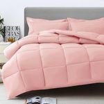 JOLLYVOGUE Pink Comforter Set 7 Pieces - Black Bed in a Bag Ultra-Soft - Goose Down Alternative - Premium 1800 Series with Comforter, Sheets, Shams & Pillowcases