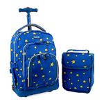 J World New York Unisex Kid's Lollipop Wheeled Backpack with Lunch Bag, Small Stars, 16 inches