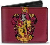 Buckle-Down Men's PU Bifold Wallet-Harry Potter Wizengamot Logo Browns, Multicolor, 4.0" x 3.5"