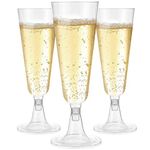 Hedume 100 Pack Champagne Flutes, 4.9oz Disposable Clear Plastic Champagne Glasses, Toasting Flute Set for Mimosas, Bloody Mary's, Wine Glasses, Sodas, Cocktail Cups, Parfaits, Sundaes etc