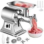 COSTWAY 3-in-1 Commercial Meat Grinder, 250KG/H Electric Meat Mincer & Sausage Stuffer Maker with 2 Blades, 2 Cutting Plates, 3 Sausage Stuffer Tubes & Kubbe Kit, 750W Stainless Steel Food Grinder