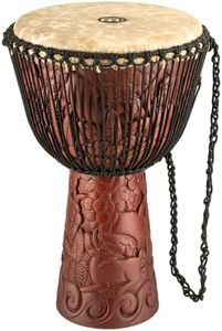 Meinl Percussion Artisan Edition Professional Djembe Hand Drum Circle Instrument, Carved Mahogany — NOT Made in China — African Mali Weave Ropes and Rawhide, 2-Year Warranty (PROADJ3-XXL)