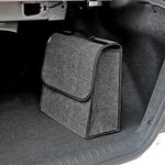 Vinsani Car Boot Organiser Bag Anti Slip Foldable for Boot Storage Case Tool Bag Carpet Solution Interior Declutter Boot Tidy Bag Organiser Tools - Suitable for All Vehicles - Grey Medium