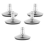 kwmobile Replacement Office Chair Gliders (Set of 5) - 10mm Stem Bell Glide Chair Glide Plastic Feet Replacements for Castor Wheels - Silver Black