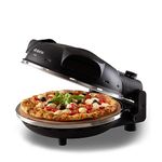 Ariete 917 Pizza in 4 Minutes Multi-use Pizza Oven 1200W Non-Stick Fireclay Stone Max Temperature 400°C 5 Cooking Levels, Includes 2 wooden pallets - Black