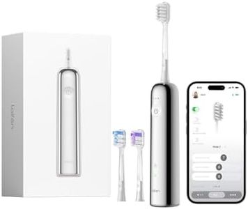 Laifen Wave Electric Toothbrush, Oscillation & Vibration Sonic Electric Toothbrush for Adults with 3 Brush Heads, IPX7 Waterproof Magnetic Rechargeable Travel Powered Toothbrush (Stainless Steel)