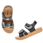 POPCORN Girls Fashion Black Sandals | Lightweight with Cushioned Support, Durable Construction, Ideal for Stylish & Comfortable Wear | 10 UK