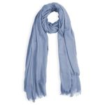 MELIFLUOS DESIGNED IN SPAIN Scarf for Women Lightweight Long Soft Scarves with Fringes Shawl for Fall Winter, Millana Collection - Lilac Blue, One Size