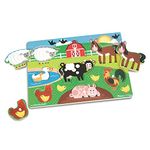 Melissa & Doug Wooden Toys - Farm Animals Peg Boards for Children, Learning Toys for 2 Year Old Girls & Boys Toddler Puzzles Gifts, Kids Wooden Jigsaw Puzzles for Children Age 2 3 4