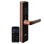 QUBO Smart Door Lock Ultra from Hero Group | 6-Way Unlocking | 5 Bolts | Fingerprint | Remote Unlocking via OTP | PIN | Access Card | Mobile App | Mechanical Key | 2 Years Brand Warranty | (Copper)