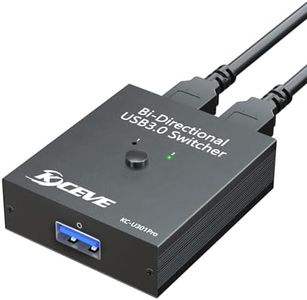 USB 3.0 Switch Selector, Bi-Directional USB Switch 2 in 1 Out / 1 in 2 Out, Camgeet USB Switcher for 2 Computers Share Keyboard Mouse Scanner Printer