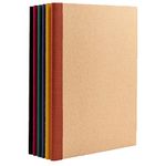 PAPERAGE 6-Pack Composition Notebook Journals, 120 Pages, Kraft Cover with Jewel Tone Spines, College Ruled Lined Paper, Small Size (8 in x 5.75 in) – For School, Office, or At-Home Use