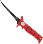 BUBBA 6 Inch Ultra Flex Tapered Fillet Knife with Non-Slip Grip Handle, 8Cr13MoV Stainless Steel Blade, Lanyard Hole and Synthetic Sheath for Fishing