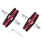 CNC V Bike Brake Pads, Bicycle V Brake Blocks Set，2 Pairs,black red