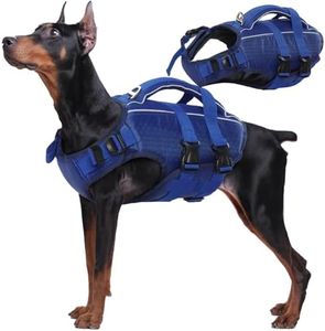 Kuoser Dog Life Jacket with High Flotation, Reflective Vest for Swimming & Boating, Adjustable Sizes - Small, Medium, Large, Lightweight Dog Life Preserver with Rescue Handle
