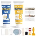 Bath Enamel Repair Kits, Waterproof Bath Repair Kit, Leak-Proof Tub Tile Bath Enamel Porcelain Repair Kit for Refinishing Ceramic Scratches, Holes, Cracks (1 pack)