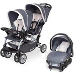 Baby Trend Sit N Stand Lightweight Travel Double Umbrella Baby Stroller and Toddler Infant Car Seat Combo, Magnolia