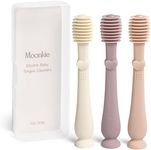 Moonkie Baby Tongue Cleaner, Toddler Toothbrush, Baby Oral Cleaner Newborn Kit for 3 Months+, 3 Pcs (Blush/Pale Mauve/Ivory)