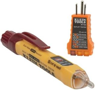 Klein Tools NCVT2PKIT Non-Contact Voltage Tester with Outlet Tester, 12-48V AC or 48 - 1000V AC Dual Range for Broad Application