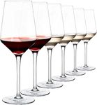 PrimeWorld Luxury Red White Wine Glass 450ml set of 6 pieces Crystal Clear 100% Lead Free Wine Glass Thin Rim Long Stem, Perfect for Red or White, Daily Use, Unique Wedding Anniversary or Birthday Gift