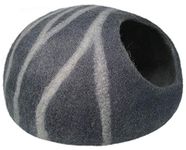 Khore Felt Cat Cave Bed (Large) - 100% Natural Merino Wool Handmade Beds for Indoor Cats and Kittens (Grey Pebble)