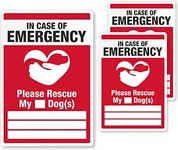 SmartSign “in Case of Emergency Please Rescue My Dogs Pet Rescue Decal Set | Two 2.75" x 4" & One 3.75" x 5.5" Engineer Grade Reflective Adhesive Labels, Made in USA