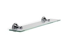 Croydex Westminster Wall Mounted Glass Shelf with Zinc Alloy Construction, Chrome