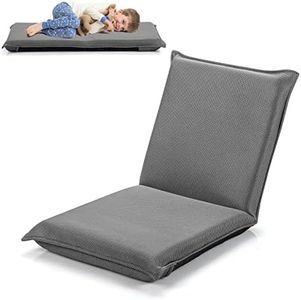 Giantex Floor Chair, Foldable Floor Chair w/Reclining Function, Robust Armchair w/Adjustable Backrest, Floor Seat for Watching TV, Reading, Playing, Meditating, 52-98 x 45 x 47-8 cm (Grey)