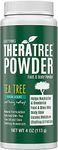 Oleavine TheraTree Tea Tree Foot Powder for Odor & Sweat - Natural Body Powder with Peppermint & Neem - Foot Deodorizer for Smelly Feet & Shoes - Refreshing Foot Care for Men & Women, 4 oz